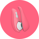 Rosa Vibrator mit ergonomischem Design und Dual-Knöpfen. Zu den Womanizer Produkten im Reiseformat.